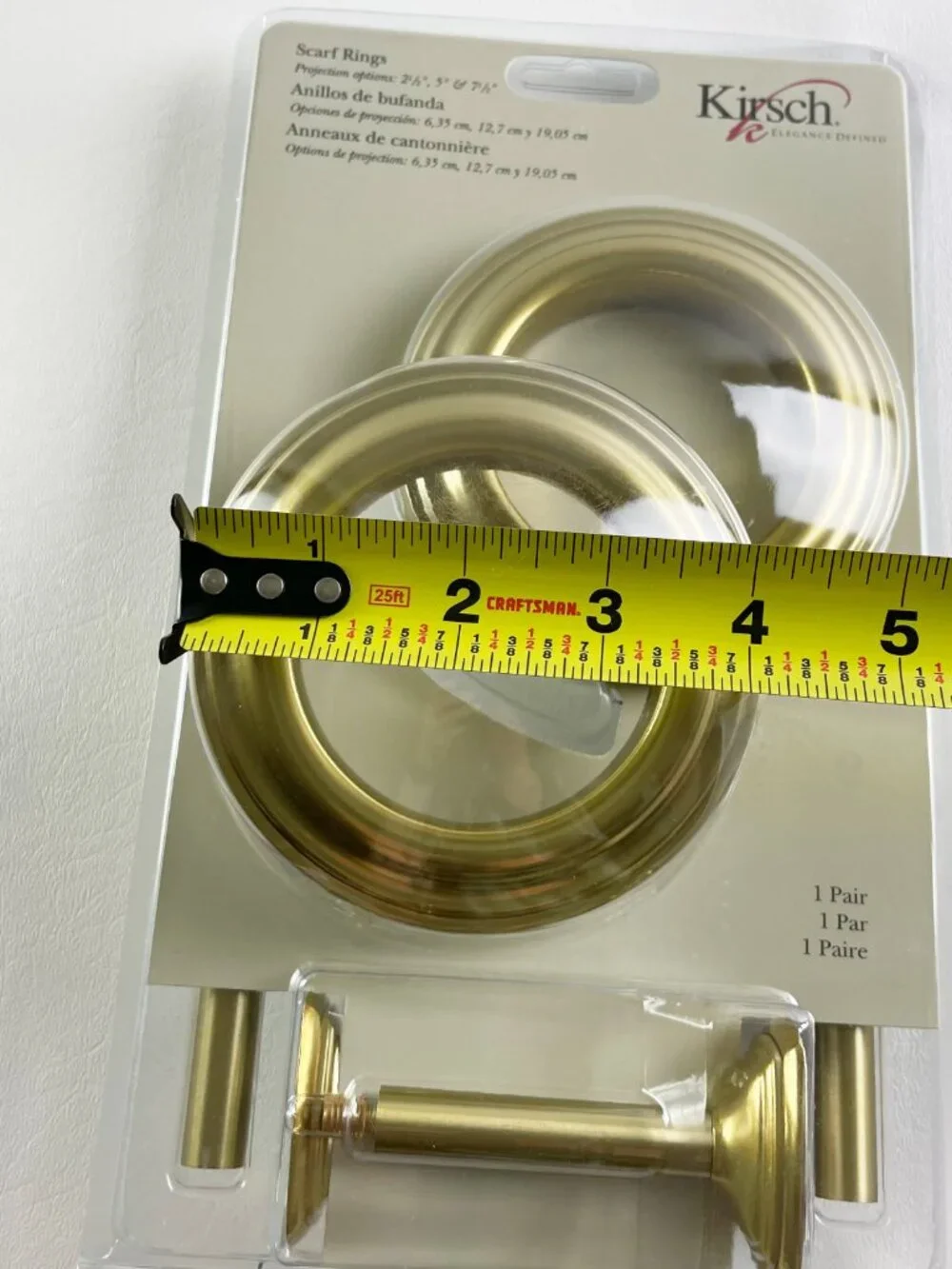 Krisch Scarf Rings Satin Brass Pair